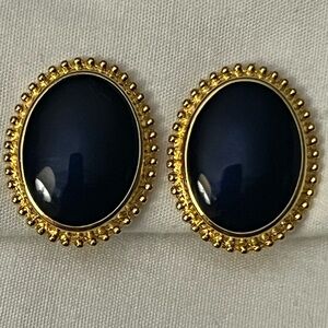 Trifari Dark Blue Earrings